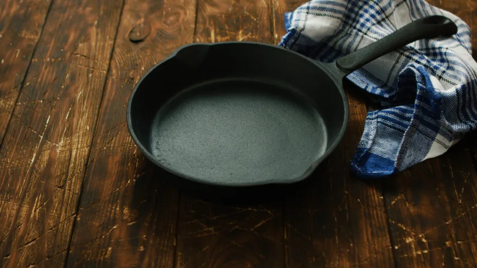 Cast Iron Pan On Table