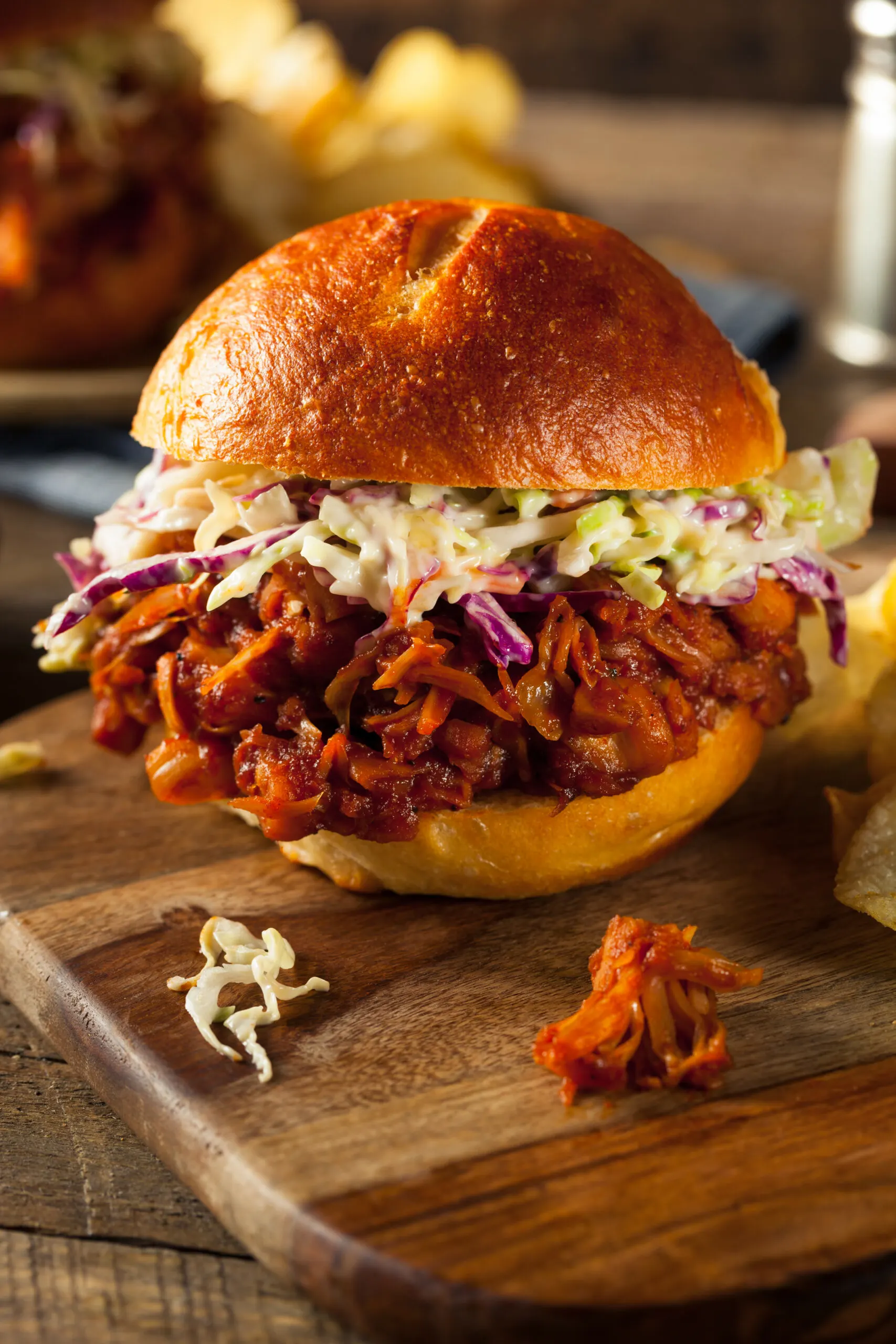 Homemade Vegan Pulled Jackfruit Bbq Sandwich