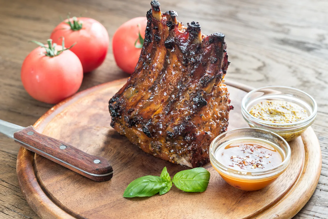 Grilled Pork Ribs In Barbecue Sauce
