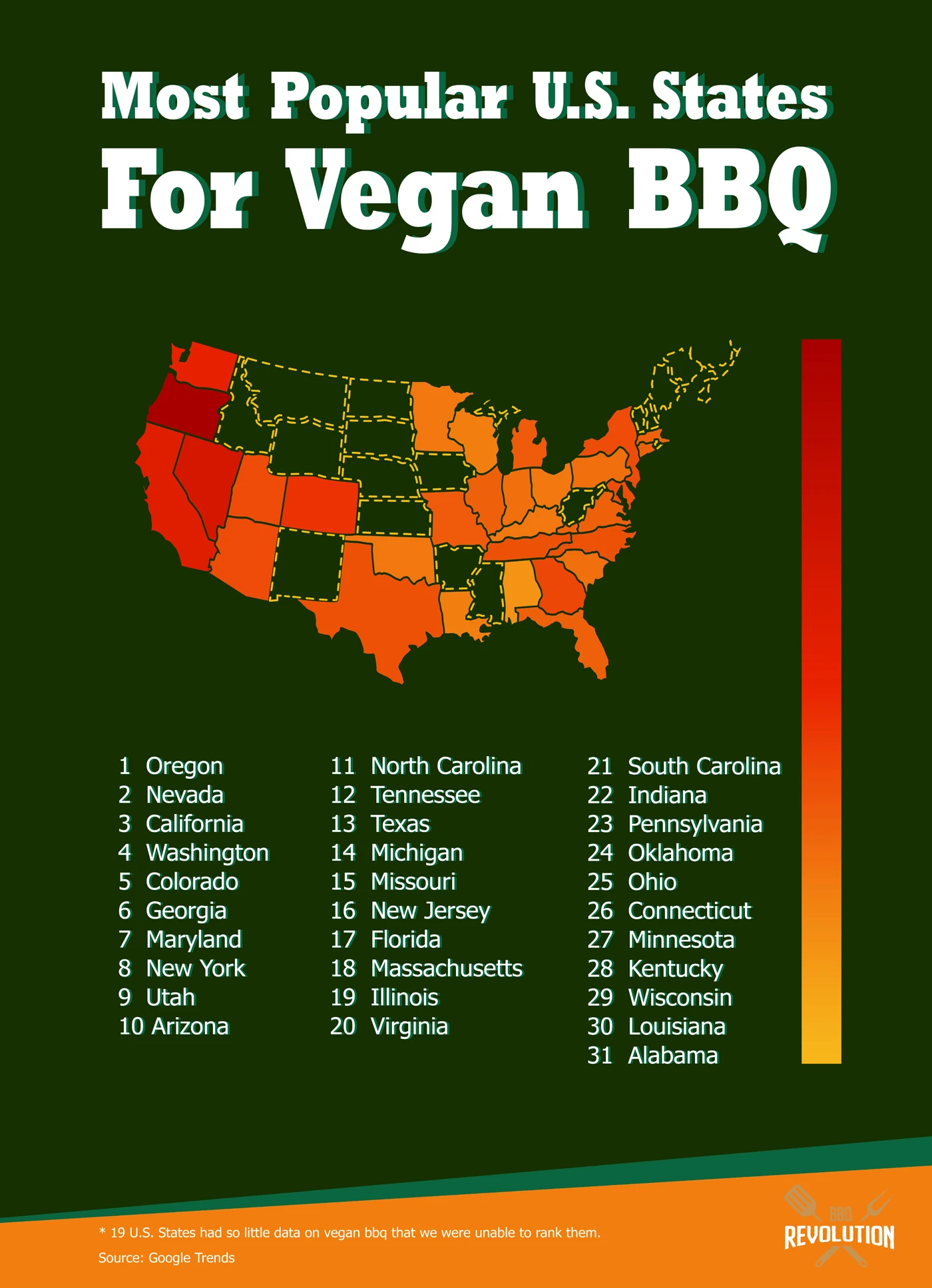 Most Popular Us States For Vegan Bbq