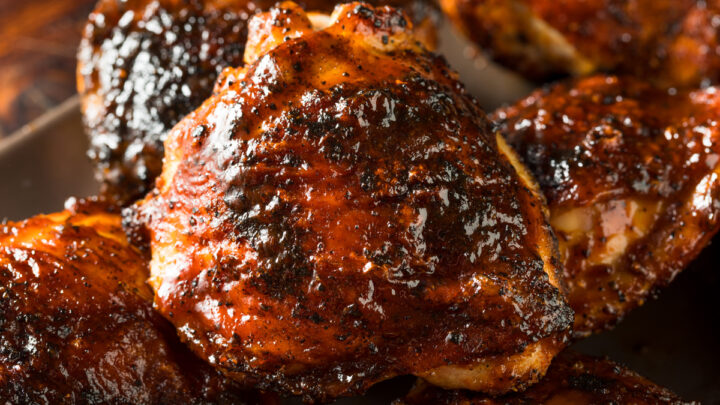 Homemade Grilled Barbecue Chicken Thighs