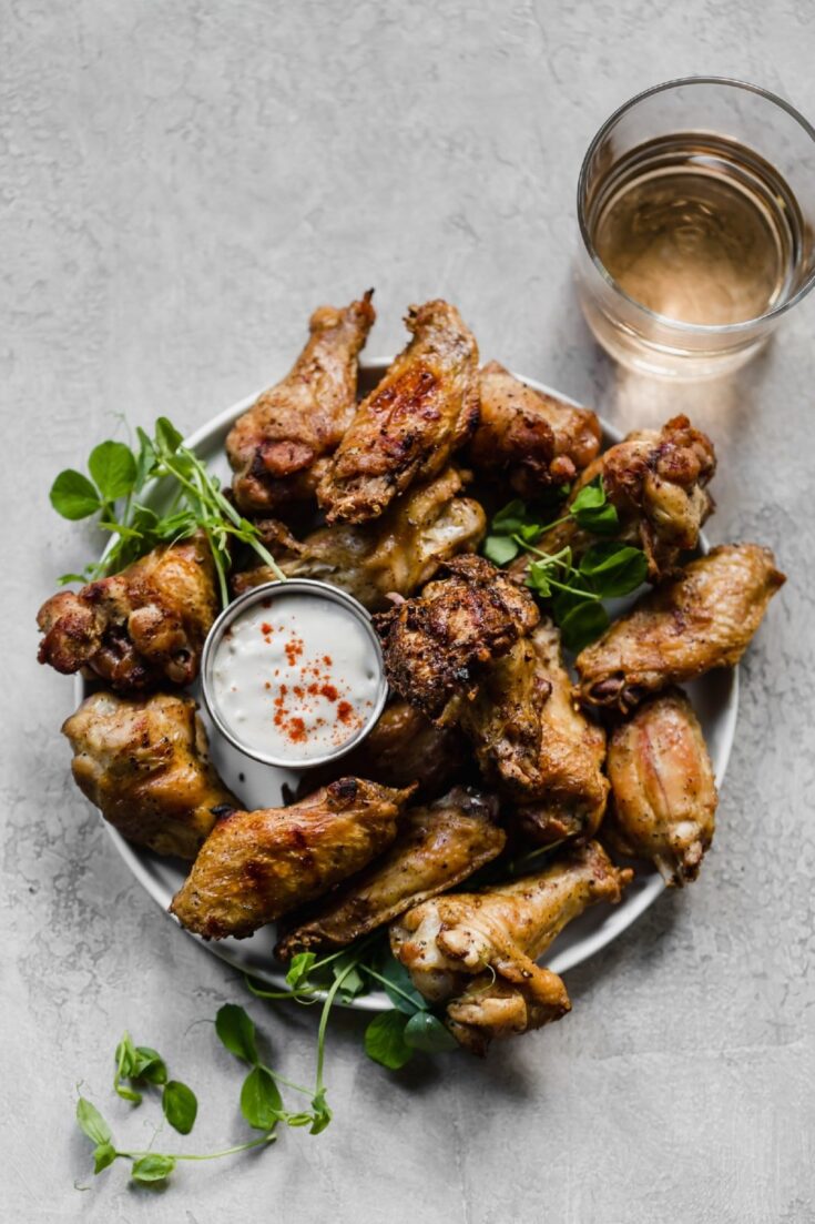 Smoked Chicken Wings With Side Of Blue Cheese Dressing.jpeg